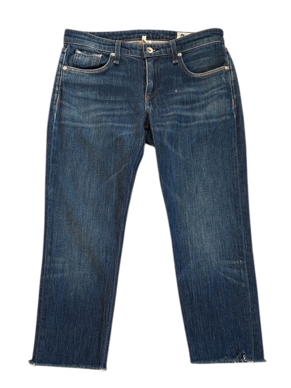 Rag & Bone Slim Boyfriend Washed Raw Crop Jeans Size 26 EUC